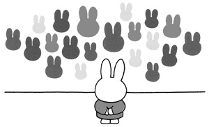 miffy and lots of bunny heads