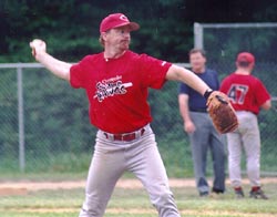Larry  Mulloy pitching